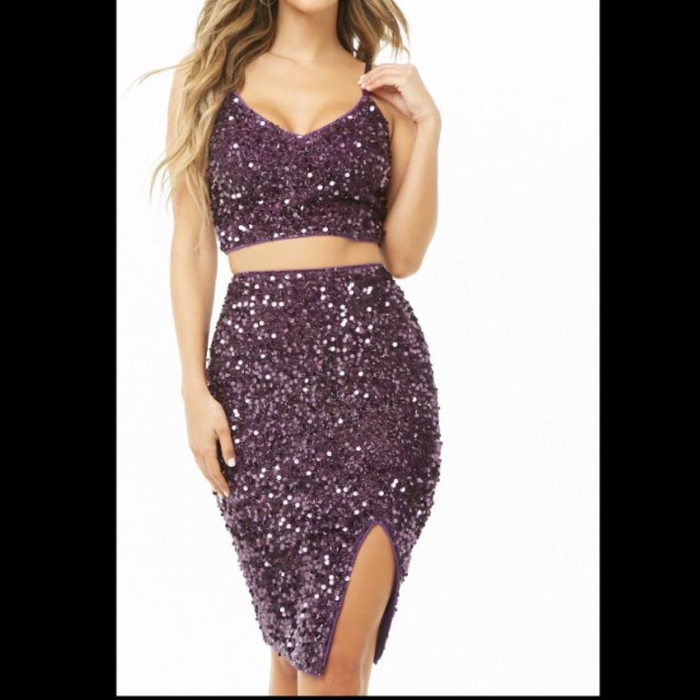 Purple Sequin Set